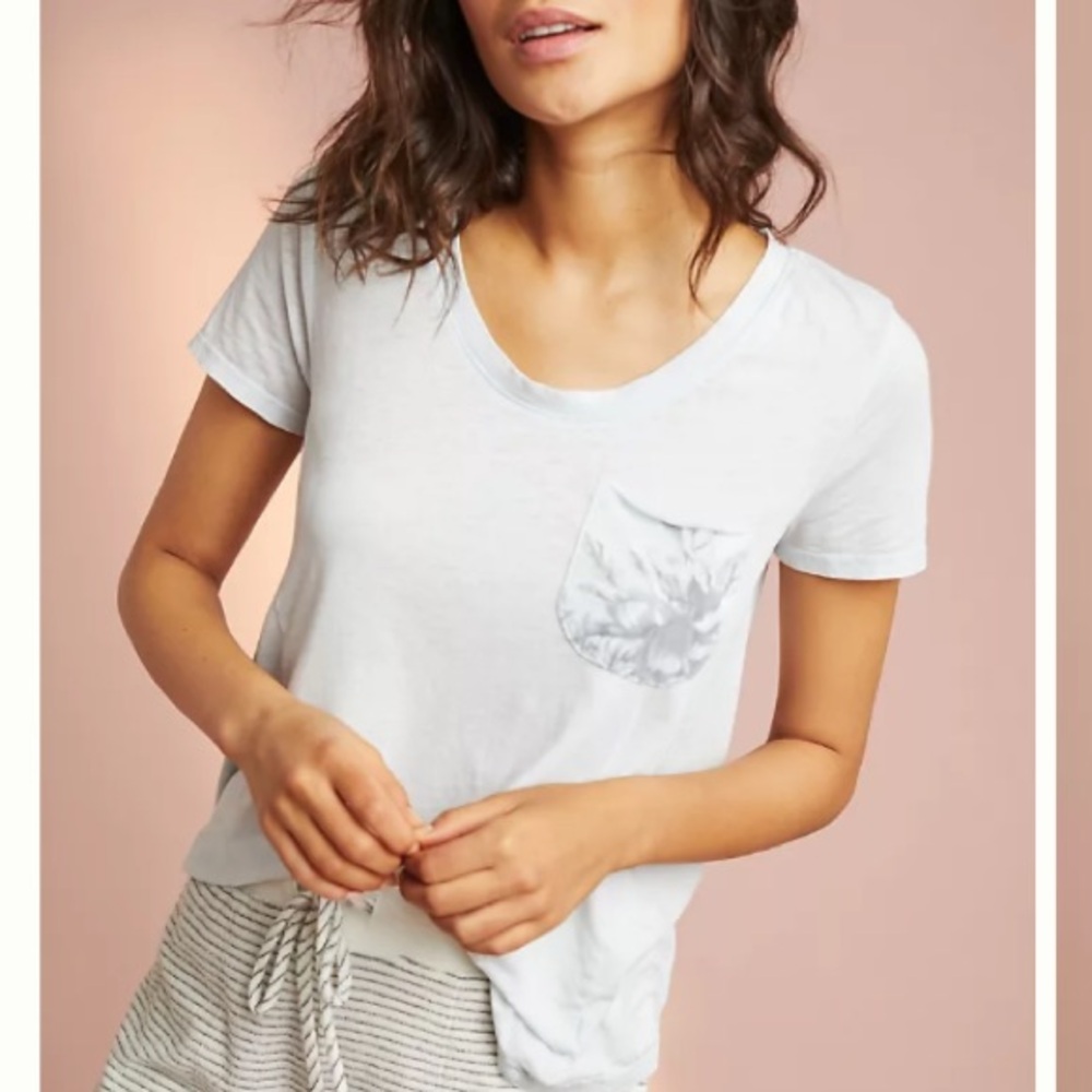 Anthropologie Maeve Printed Pocket Tee